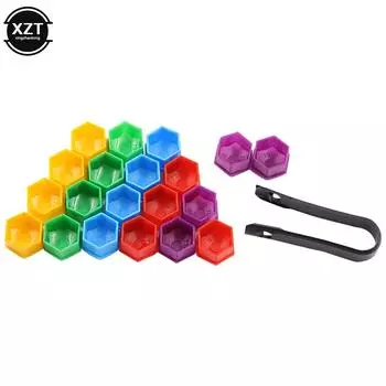 Car Styling Car Tyre Wheel Hub Covers 20pcs Wheel Nuts Covers 17mm Nut Caps Nut Caps Dust Proof Exterior Decoration чёрный