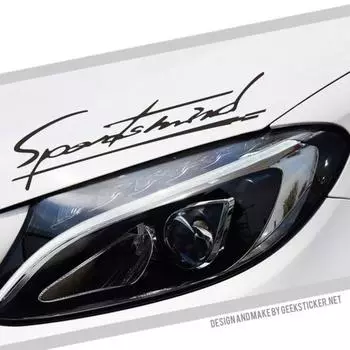 Наклейка для стайлинга автомобиля, съемная, отклеивающаяся и приклеивающаяся, ПВХ, передняя фара, спортивная буква Car чёрный