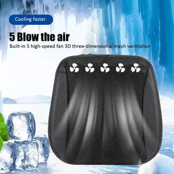 Car Summer Seat Cushion Auto Trim Simple Style Leather Cushioned Honeycomb Surface Usb Charging Universal Cars Seats Cushions чёрный