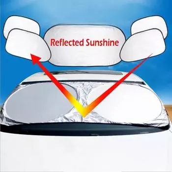 Car Sun Protection 6 Pcs Protection Cover Sunscreen Curtain Folding Silver Reflective Car Windshield Window Visor Shield Window