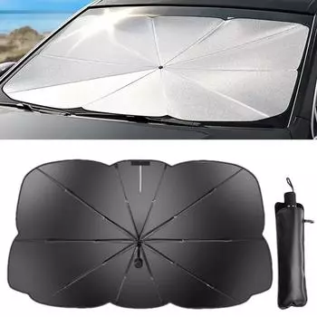Car Sun Shade For Windshield Foldable Sunshade Cover For SUV Car Sun Blocker Shade Cover Window Sunshade Protector For SUV Car чёрный