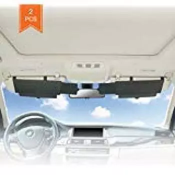 Удлинитель солнцезащитного козырька автомобиля TFY, удлинитель солнцезащитного козырька автомобиля, солнцезащитная сетка на окно автомобиля, УФ-блокиратор - черный (2 куска)