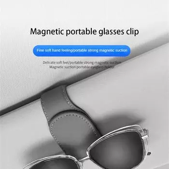 Car Sun Visor Glasses Case Leather Bill Auto Parts Leather Material Car Mount Bill Holder Fixed Multifunction Car Sun Visor Card