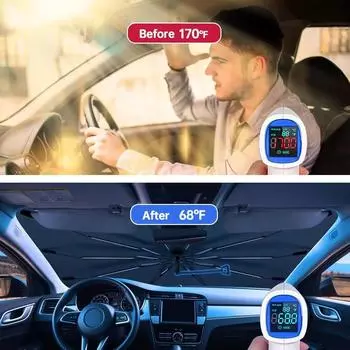 Car Sunshade Windshield Umbrella Front Sun Shade Parasol Foldable Summer Protection Car Seat Heat Insulation Car Accessories