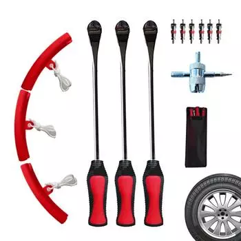 Car tire Crowbar 13PCS Rust proof Hardened Steel auto tire prying rod 38cm Lever Tire Mounting Tools for car Tire Repair Tool чёрный