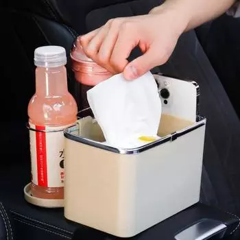 Car Tissue Box Car Drawer Box Creative Car Armrest Box Car Storage for Phone Tissue Cup Drink Holder Car Accessories чёрный