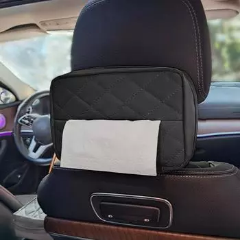 Car tissue box hanging armrest box women s new leather tissue box advanced tissue bag car бежевый