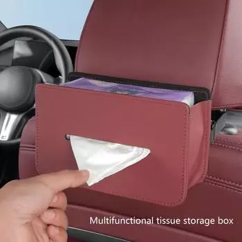 Car Tissue Box Holder Vehicle Napkin Organizer Car Paper Towel Bag Napkin Box Storage Bag Organizer For Backseat Auto Headrest чёрный