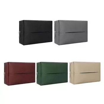 Car Tissue Box Nappa Leather Tissue Case Bundled Hanging Bag Adjustable Strap Sun Visor Tissue Holder Car Interior Accessory чёрный