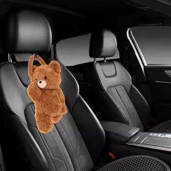 Car Tissue Holder Plush Soft Plush Bear Tissue Holder Pouch Adorable Napkin Box Napkin Tissue Box Case Holder For Traveling жёлтый