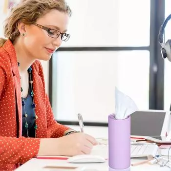 Car Tissue Tube Car Round Canned Tissue Box Car Interior Accessories For Family Members Friends Colleagues Coworkers