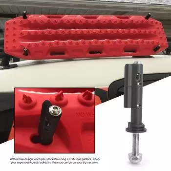 Car Traction Board Pins 4pcs Car Recovery Board Anti-Theft Mounting Pins Vehicle Loading Safety Pins For Cross-Country For чёрный