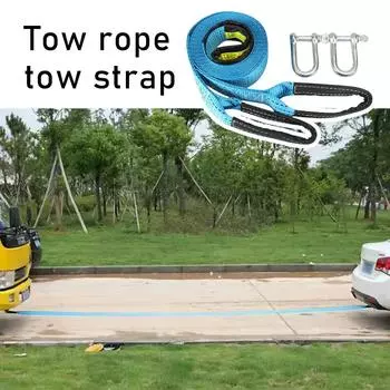 Car Trailer Rope Trailer With Automotive Supplies 8 Tons Of Tow Rope Car With Strong Trailer Rope 5 Meters Luminous U-hook