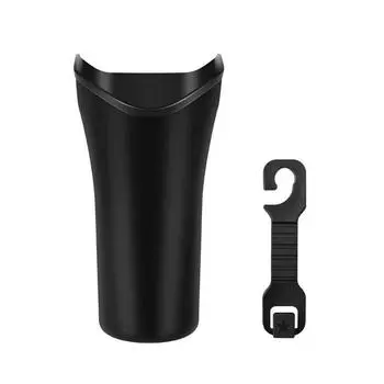 Car Trash Bin Garbage umbrella Storage Bucket Box Plastic Hanging Round Trash Can Type Auto Car Interior Accessories чёрный