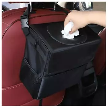 Car Trash Can Waterproof Liner Creative Trash Oxford Material, Washable And Durable Black Car Trash Can Car Folding High Quality