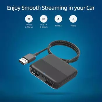 Car TV Mate Видеоконвертер для HDMI-совместимого выхода для TV Sticks Set-top Boxes Игровые консоли для проводного CarPlay Car чёрный