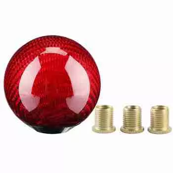 Car Universal Modification Carbon Fiber Manual Knob Gear Shift Head Shifter (Red)