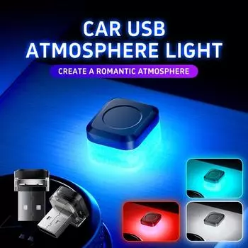 Car USB Atmosphere Lights Universal Reading Lamp LED Night Lamp Plug and Play Car Interior Decorative Ambient Light