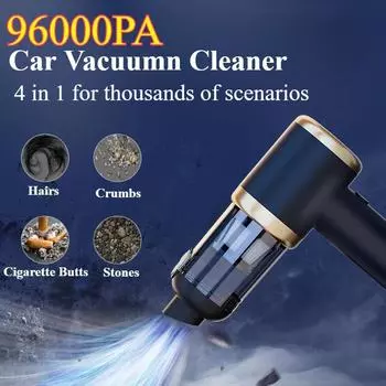 Car Vacuum Cleaner Suction And Blowing 2 in 1 Wireless Mini Vacuum Cleaners Electric Dust Blower Cleaning Machine for Home Car чёрный