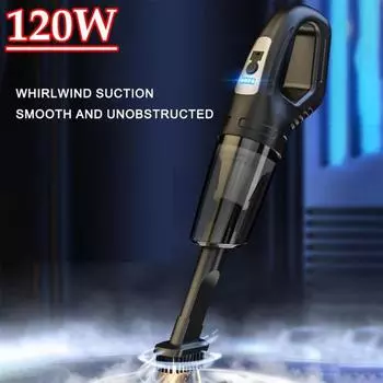 Car Vacuum Cleaner Wireless USB Charging Long Battery Life Washable Filter Powerful Suction Auto Vacuum Cleaner чёрный