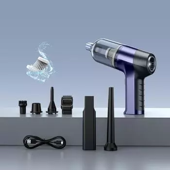 Автомобильный пылесос беспроводной для влажной и сухой уборки двойного назначения, высокомощный, портативный, для дома и автомобиля, двойного назначения, с большой силой всасывания, мини-ручной пылесос...