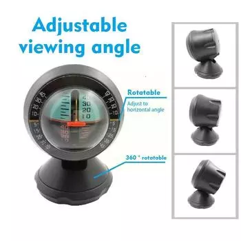 Car Vehicle Inclinometer Rotatable 360 Degree Slope Gauge with Meter Road Tilt Level Safety Adhesive Instrument Indicator P8R5