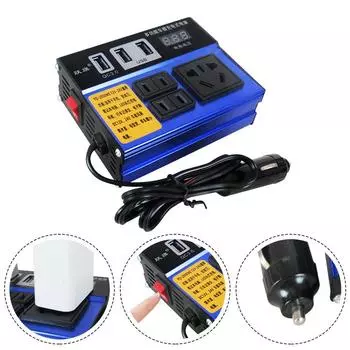Car Vehicle Power Inverter 1500w Batteries DC12V/24V-110V/220V LED Display 3-USB Converter Trip & Over Current Protection CHINA