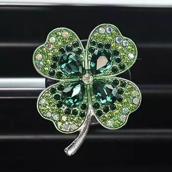 Car Vent Clips Alloy Four Leaf Clover Alloy Car Air Freshener Fragrance Decor Multifunctional Rotatable Car Interior Accessories белый