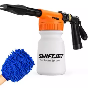 Car Wash Foam Gun Spray + Microfiber Car Wash Mitt – Car Wash Kit – Snow Foam Blaster