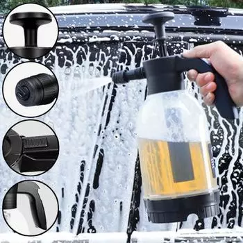 Car Wash Hand-held Foam Watering Can 2L Foam Sprayer Plastic Disinfection Water Bottle Air Pressure Sprayer Car Cleaning Tools