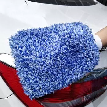 Car Wash Mitt 28x18cm Soft Car Cleaning Glove Ultra Soft Mitt Microfiber Madness Wash Mitt Easy To Dry Auto Detailing красный