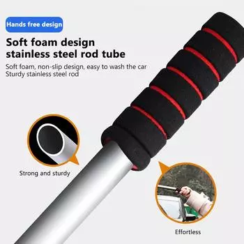 Car Wash Mop Telescopic Handle Nanofiber Wax Mop Dust Removal Soft Hair Mop Car Brush Car Wash Cleaning Tool Car Supplies