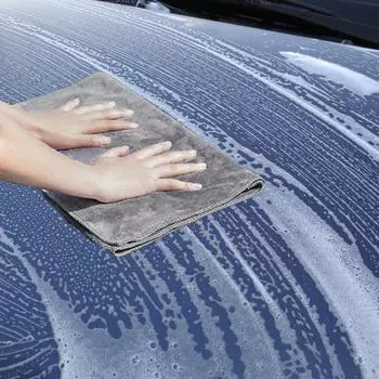 Car Wash Towel Non-Abrasive Auto Microfiber Cleaning Rag Washable Car Cleaning Drying Cloth Auto Detailing Care Cloth Towel белый