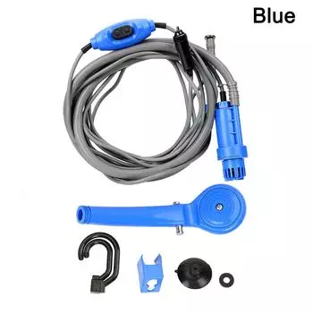 Car Washing Car Washer DC 12V Outdoor Camping Travel Shower with Cigarette Lighter Universal Cleaning Tool Portable Car Shower синий