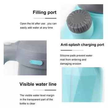 Car Washing Foam Sprinkling Pot Manual Sprayer 2L Garden Sprayer Bottle Bottle Watering Cans USB Rechargeable синий
