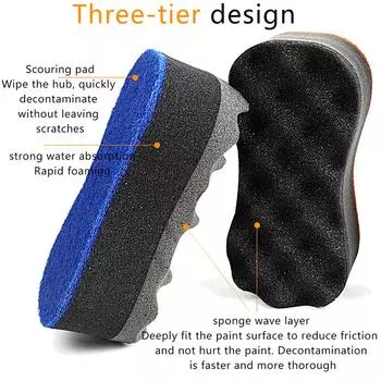 Car-Washing Wave Sponge Three Layers Car Wash Sponge Glass Washing Cleaner Foam Produce Automobile Clean Tool Sponge