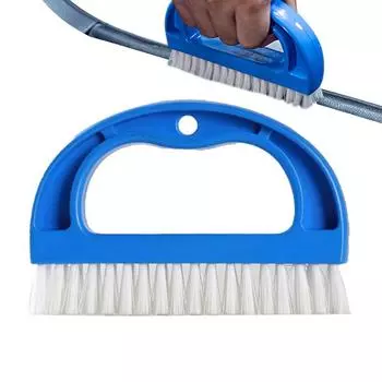 Car Wheel Brush Curved Handle D Shape Tire Brush Fine Bristle Detail Brush Quick Bubble Easy Scrubbing Car Carpet Cleaning синий