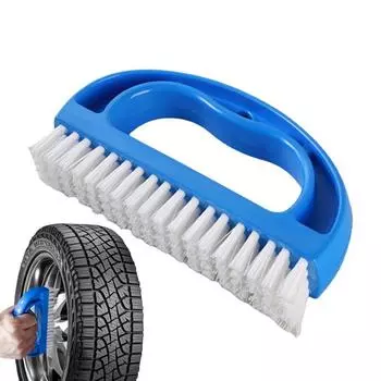 Car Wheel Brush D Shape Tire Brush Car Interior Cleaning Brush Car Roof Fabric Brush Leather Seat Brush Floor Mat Cleaning Brush синий