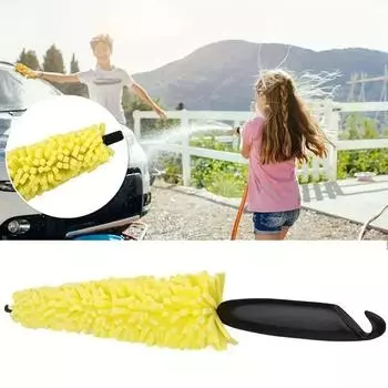 Car Wheel Brush,Flexible Tire Rim Scrubber,Soft Bristle Detailing Tool for Car Wheels,Rims, Motorcycle,Bike Cleaning Accessory