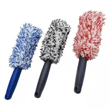 Car Wheel Tire Rim Cleaning Brush Soft Plush Car Wheel Hub Brush Washing Tool Car Detailing Care Dust Removal Brush Portable красный