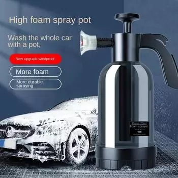 Car Window Cleaning 2L Hand Pump Foam Sprayer with 3 Types of Nozzle Hand Pneumatic Foam Cannon Snow Foam Car Wash Spray Bottle белый