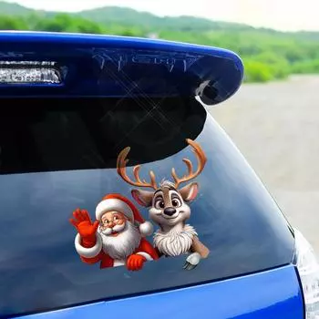 Car Window Sticker Christmas Window Clings Christmas Decorations Santa Claus Elk Car Rear Window Sticker Decorative Vehicle france