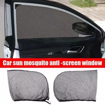 Car Window Sunshade Anti-mosquito Screens Ventilation Insect Breathable Camping 2pcs Front Netting Black Door Outdoor Anti B8L1