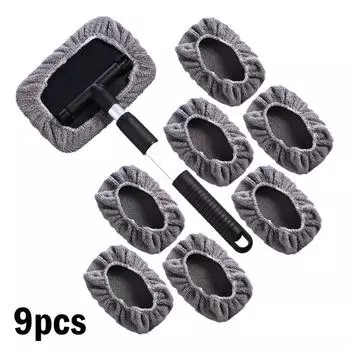 Car Windshield Cleaner Microfiber Car Window Cleaning Brush With Washable Pad Extendable Handle Interior Car Washer Mop Brushes