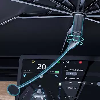 Car Windshield Sun Shade Umbrella 360° Rotatable Middle Stick UV Block Coating Front Window Heat Insulation Protection Cover