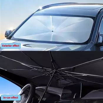 Car Windshield Sunshade Foldable Umbrella Sun Shade Heat Insulation Cloth Front Window Parasol Sun Protector Accessories