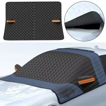 Car Winter Snow Cover Front Windshield Sunshade Antifreeze Cover Cover Waterproo Thickening Multi-layer Snow Half And Cotto U4F4