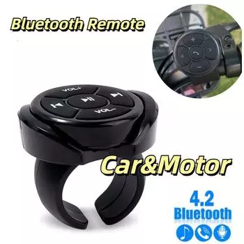 Автомобильный беспроводной Bluetooth Медиа-кнопка Пульт дистанционного управления Автомобильный руль Пульт дистанционного управления Руль мотоцикла Велосипед MP3 Воспроизведение музыки для телефона IOS Android