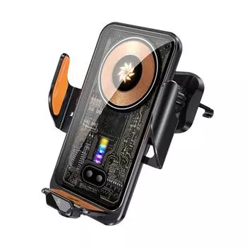 Car Wireless Charger Auto Mount Phone Holder For IPhone 15 14 13 12 Infrared Induction Fast Charging Stand чёрный