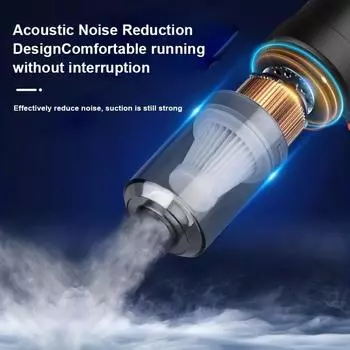 Car wireless mini high-power car vacuum cleaner, blow dryer, suction and blowing dual-purpose pet hair cleaner чёрный